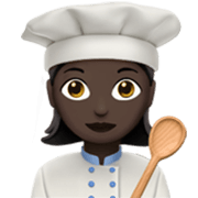 👩🏿‍🍳 Emoji Köchin: dunkle Hautfarbe Apple iOS 17.4.
