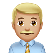 Emoji 👨🏼‍💼 Impiegato: Carnagione Abbastanza Chiara su Apple iOS 17.4.