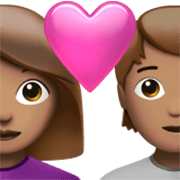 Emoji 👩🏽‍❤️‍🧑🏽 Coppia Con Cuore: Donna, persona, Carnagione Olivastra su Apple iOS 17.4.