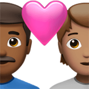 👨🏾‍❤️‍🧑🏽 Emoji Pareja Enamorada: Hombre, Persona, Tono De Piel Oscuro Medio, Tono De Piel Medio en Apple iOS 17.4.