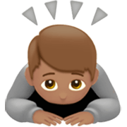Emoji 🙇🏽 Persona Che Fa Un Inchino Profondo: Carnagione Olivastra su Apple iOS 17.4.