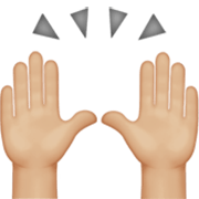 Emoji 🙌🏼 Mani Alzate: Carnagione Abbastanza Chiara su Apple iOS 17.4.
