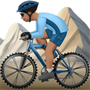 Emoji 🚵🏽‍♂️ Ciclista Uomo Di Mountain Bike: Carnagione Olivastra su Apple iOS 17.4.