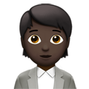 🧑🏿‍💼 Emoji Büroangestellte(r): dunkle Hautfarbe Apple iOS 17.4.