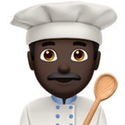 Emoji 👨🏿‍🍳 Cuoco: Carnagione Scura su Apple iOS 17.4.
