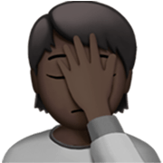 🤦🏿 Emoji sich an den Kopf fassende Person: dunkle Hautfarbe Apple iOS 17.4.