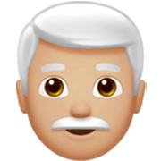 👨🏼‍🦳 Emoji Homem: Pele Morena Clara E Cabelo Branco na Apple iOS 17.4.