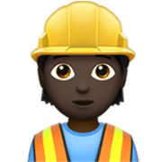 👷🏿 Emoji Bauarbeiter(in): dunkle Hautfarbe Apple iOS 17.4.