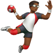🤾🏾‍♂️ Emoji Handballspieler: mitteldunkle Hautfarbe Apple iOS 17.4.