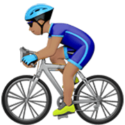 Emoji 🚴🏽‍♂️ Ciclista Uomo: Carnagione Olivastra su Apple iOS 17.4.