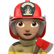 Emoji 👩🏽‍🚒 Pompiere Donna: Carnagione Olivastra su Apple iOS 17.4.