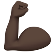 💪🏿 Emoji Bíceps Flexionado: Tono De Piel Oscuro en Apple iOS 17.4.