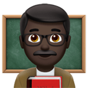 👨🏿‍🏫 Emoji Profesor: Tono De Piel Oscuro en Apple iOS 17.4.