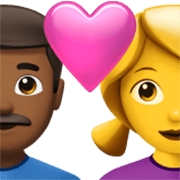 👨🏾‍❤️‍👩 Emoji Pareja Enamorada - Hombre: Tono De Piel Oscuro Medio, Mujer en Apple iOS 17.4.