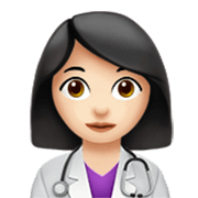 👩🏻‍⚕️ Emoji Mulher Profissional Da Saúde: Pele Clara na Apple iOS 17.4.