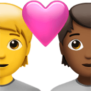 🧑‍❤️‍🧑🏾 Emoji Casal Apaixonado: Pessoa, Pessoa, Sem tom de pele, Pele Morena Escura na Apple iOS 17.4.