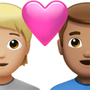 🧑🏼‍❤️‍👨🏽 Emoji Liebespaar: Person, Mannn, mittelhelle Hautfarbe, mittlere Hautfarbe Apple iOS 17.4.