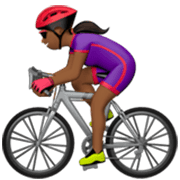 Émoji 🚴🏾‍♀️ Cycliste Femme : Peau Mate sur Apple iOS 17.4.