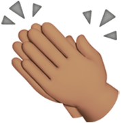 👏🏽 Emoji klatschende Hände: mittlere Hautfarbe Apple iOS 17.4.