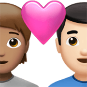 🧑🏽‍❤️‍👨🏻 Emoji Pareja Enamorada: Persona, Hombre, Tono De Piel Medio, Tono De Piel Claro en Apple iOS 17.4.