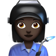 👩🏿‍🏭 Emoji Fabrikarbeiterin: dunkle Hautfarbe Apple iOS 17.4.