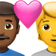 Émoji 👨🏾‍❤️‍🧑 Couple Avec Cœur: Homme, Personne, Peau Mate, Pas de teint sur Apple iOS 17.4.
