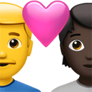 Emoji 👨‍❤️‍🧑🏿 Coppia Con Cuore: uomo, persona, Nessun tono della pelle, Carnagione Scura su Apple iOS 17.4.