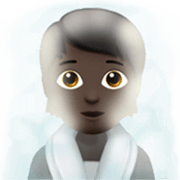 🧖🏿 Emoji Person in Dampfsauna: dunkle Hautfarbe Apple iOS 17.4.