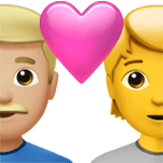 Emoji 👨🏼‍❤️‍🧑 Coppia Con Cuore: uomo, persona, Carnagione Abbastanza Chiara, Nessun tono della pelle su Apple iOS 17.4.