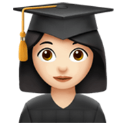 👩🏻‍🎓 Emoji Studentin: helle Hautfarbe Apple iOS 17.4.