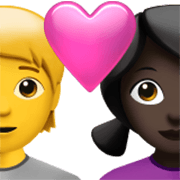 🧑‍❤️‍👩🏿 Emoji Pareja Enamorada: Persona, Mujer, Sin tono de piel, Tono De Piel Oscuro en Apple iOS 17.4.