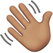 Emoji 👋🏽 Mano Che Saluta: Carnagione Olivastra su Apple iOS 17.4.