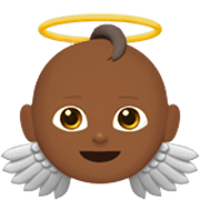 👼🏾 Emoji Bebé ángel: Tono De Piel Oscuro Medio en Apple iOS 17.4.