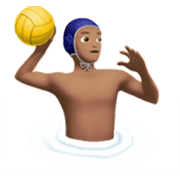 🤽🏽‍♂️ Emoji Wasserballspieler: mittlere Hautfarbe Apple iOS 17.4.