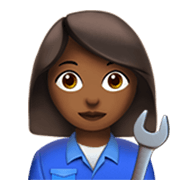 Emoji 👩🏾‍🔧 Meccanico Donna: Carnagione Abbastanza Scura su Apple iOS 17.4.
