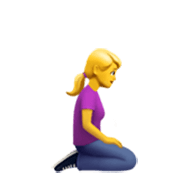 Emoji 🧎‍♀️‍➡️ Donna inginocchiata di fronte a destra su Apple iOS 17.4.
