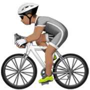 Émoji 🚴🏽 Cycliste : Peau Légèrement Mate sur Apple iOS 17.4.
