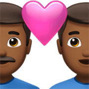 👨🏾‍❤️‍👨🏾 Emoji Pareja Enamorada - Hombre: Tono De Piel Oscuro Medio, Hombre: Tono De Piel Oscuro Medio en Apple iOS 17.4.