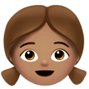 👧🏽 Emoji Mädchen: mittlere Hautfarbe Apple iOS 17.4.