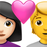 Emoji 👩🏻‍❤️‍🧑 Coppia Con Cuore: Donna, persona, Carnagione Chiara, Nessun tono della pelle su Apple iOS 17.4.