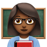 👩🏾‍🏫 Emoji Professora: Pele Morena Escura na Apple iOS 17.4.