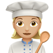 Émoji 👩🏼‍🍳 Cuisinière : Peau Moyennement Claire sur Apple iOS 17.4.
