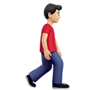 🚶🏻‍♂️‍➡️ Emoji Homem Andando De Frente Para A Direita: Tom De Pele Claro na Apple iOS 17.4.