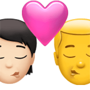 🧑🏻‍❤️‍💋‍👨 Emoji sich küssendes Paar: Person, Mannn, helle Hautfarbe, Kein Hautton Apple iOS 17.4.