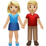 👫🏼 Emoji Mujer Y Hombre De La Mano: Tono De Piel Claro Medio en Apple iOS 17.4.