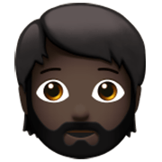Emoji 🧔🏿 Uomo Con La Barba: Carnagione Scura su Apple iOS 17.4.
