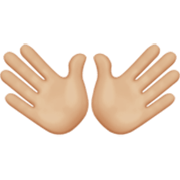 Emoji 👐🏼 Mani Aperte: Carnagione Abbastanza Chiara su Apple iOS 17.4.