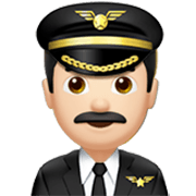 👨🏻‍✈️ Emoji Piloto De Avião Homem: Pele Clara na Apple iOS 17.4.