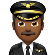 👨🏾‍✈️ Emoji Piloto De Avião Homem: Pele Morena Escura na Apple iOS 17.4.