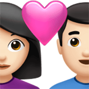👩🏻‍❤️‍👨🏻 Emoji Pareja Enamorada - Mujer: Tono De Piel Claro, Hombre: Tono De Piel Claro en Apple iOS 17.4.